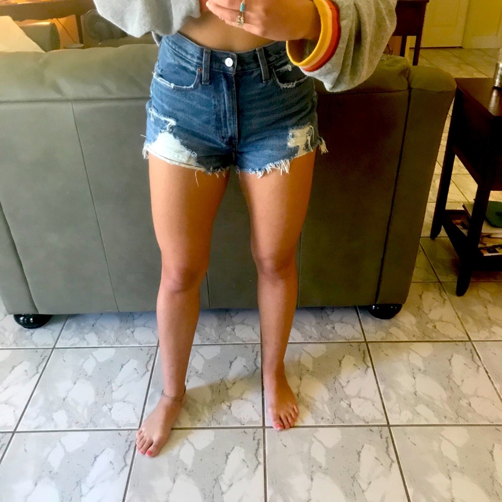 Abercrombie natural rise denim shorts